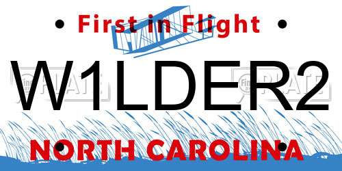 W1LDER2 North Carolina License Plate