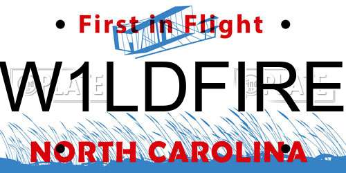 W1LDFIRE North Carolina License Plate