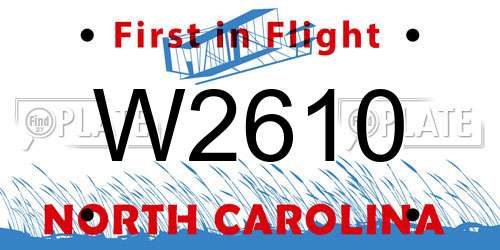 W2610 North Carolina License Plate