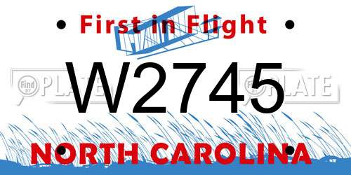 W2745 North Carolina License Plate