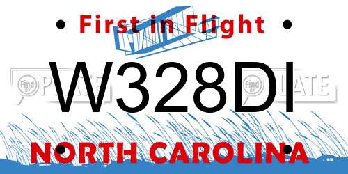 W328DI North Carolina License Plate
