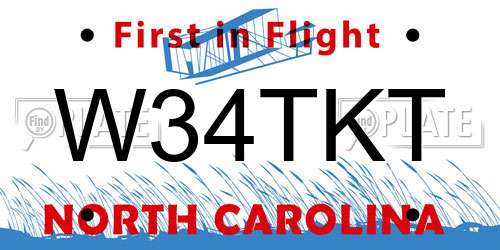 W34TKT North Carolina License Plate