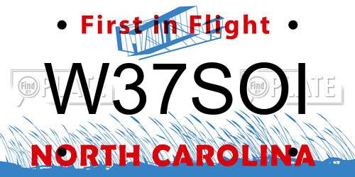 W37SOI North Carolina License Plate