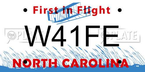 W41FE North Carolina License Plate