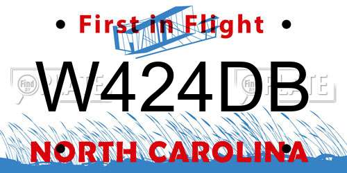 W424DB North Carolina License Plate