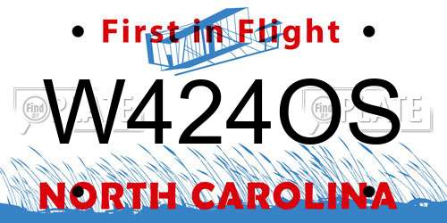 W424OS North Carolina License Plate