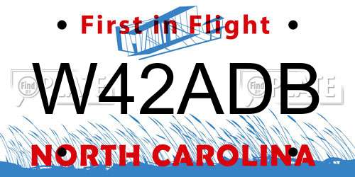 W42ADB North Carolina License Plate