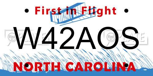 W42AOS North Carolina License Plate