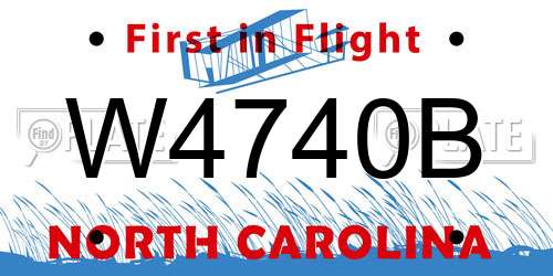 W4740B North Carolina License Plate