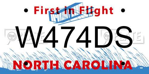 W474DS North Carolina License Plate