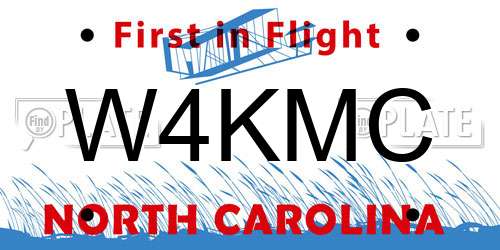 W4KMC North Carolina License Plate