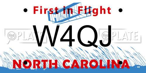 W4QJ North Carolina License Plate