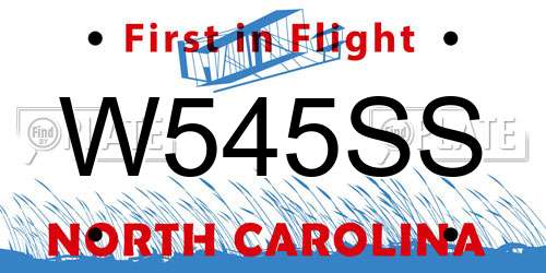W545SS North Carolina License Plate