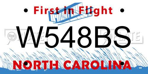 W548BS North Carolina License Plate