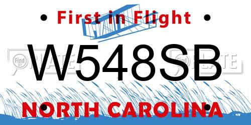 W548SB North Carolina License Plate
