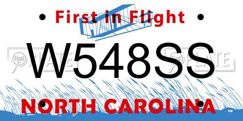 W548SS North Carolina License Plate