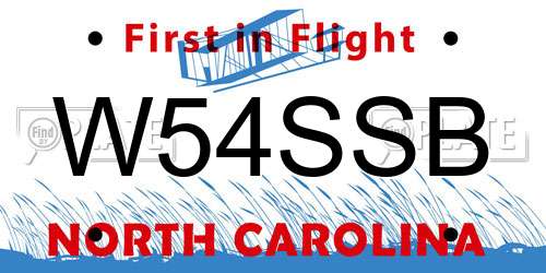 W54SSB North Carolina License Plate