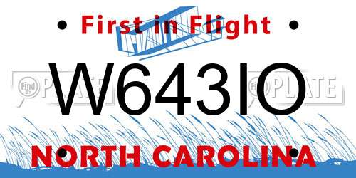 W643IO North Carolina License Plate