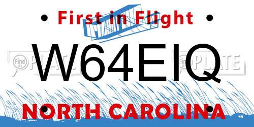 W64EIQ North Carolina License Plate