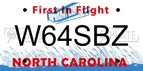 W64SBZ North Carolina License Plate