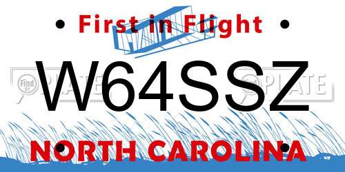 W64SSZ North Carolina License Plate