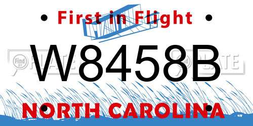 W8458B North Carolina License Plate