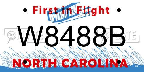 W8488B North Carolina License Plate