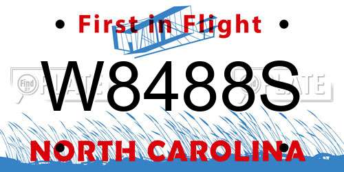 W8488S North Carolina License Plate