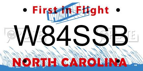 W84SSB North Carolina License Plate