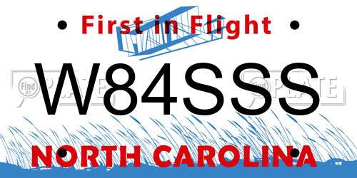 W84SSS North Carolina License Plate