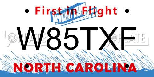 W85TXF North Carolina License Plate
