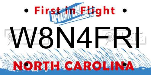W8N4FRI North Carolina License Plate