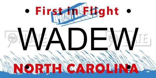 WADEW North Carolina License Plate