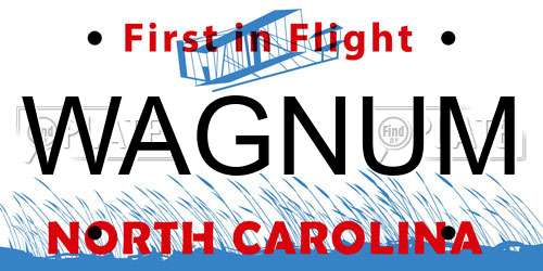 WAGNUM North Carolina License Plate