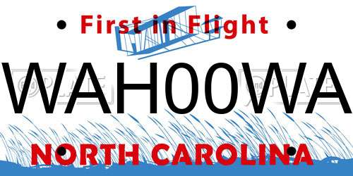 WAH00WA North Carolina License Plate