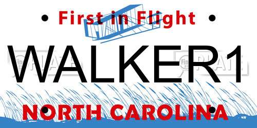 WALKER1 North Carolina License Plate