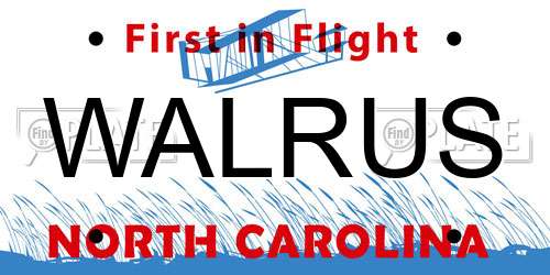 WALRUS North Carolina License Plate
