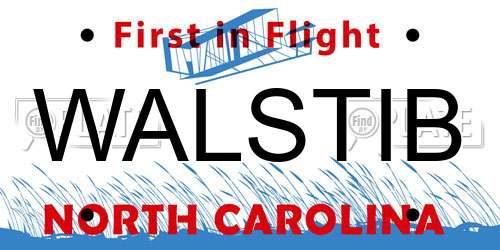 WALSTIB North Carolina License Plate