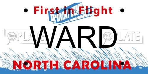 WARD North Carolina License Plate
