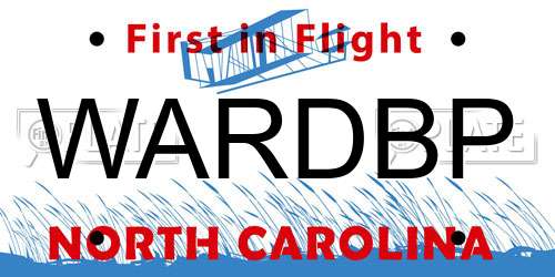 WARDBP North Carolina License Plate