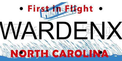 WARDENX North Carolina License Plate