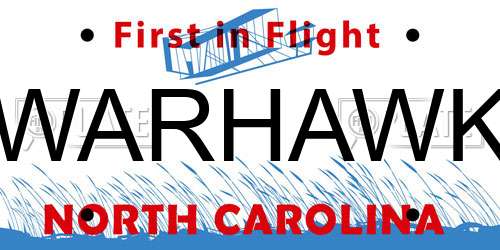 WARHAWK North Carolina License Plate