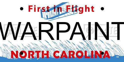 WARPAINT North Carolina License Plate