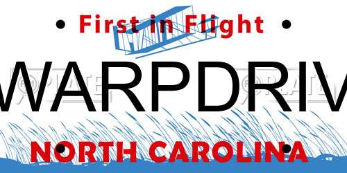 WARPDRIV North Carolina License Plate