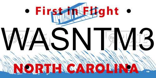 WASNTM3 North Carolina License Plate