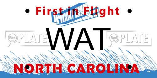 WAT North Carolina License Plate