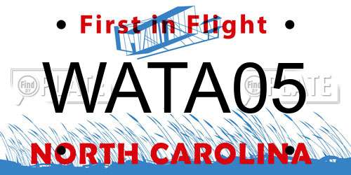 WATA05 North Carolina License Plate
