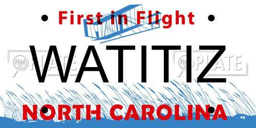 WATITIZ North Carolina License Plate