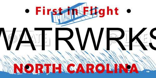 WATRWRKS North Carolina License Plate