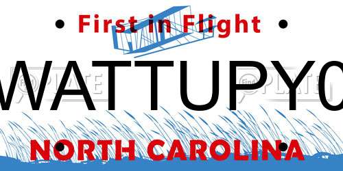 WATTUPY0 North Carolina License Plate